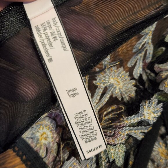 NEW 34D VICTORIAS SECRET dream angels black mesh|floral unlined bustier|corset - Picture 7 of 7